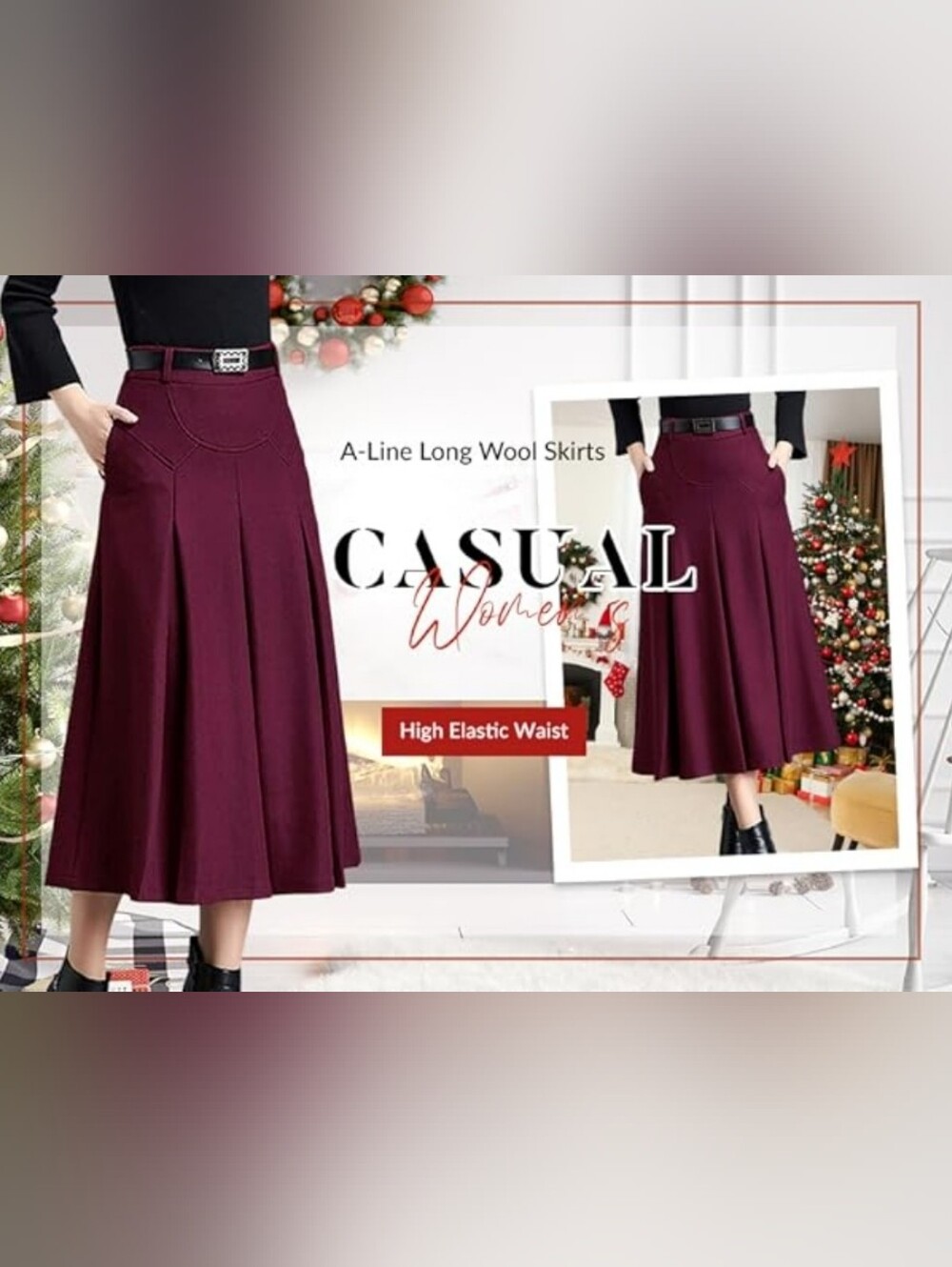 Amazon Tanming A-line Midi Skirt